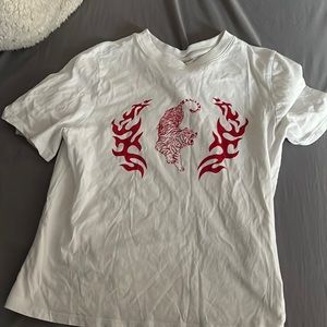 White and Red Tiger T-Shirt Women’s